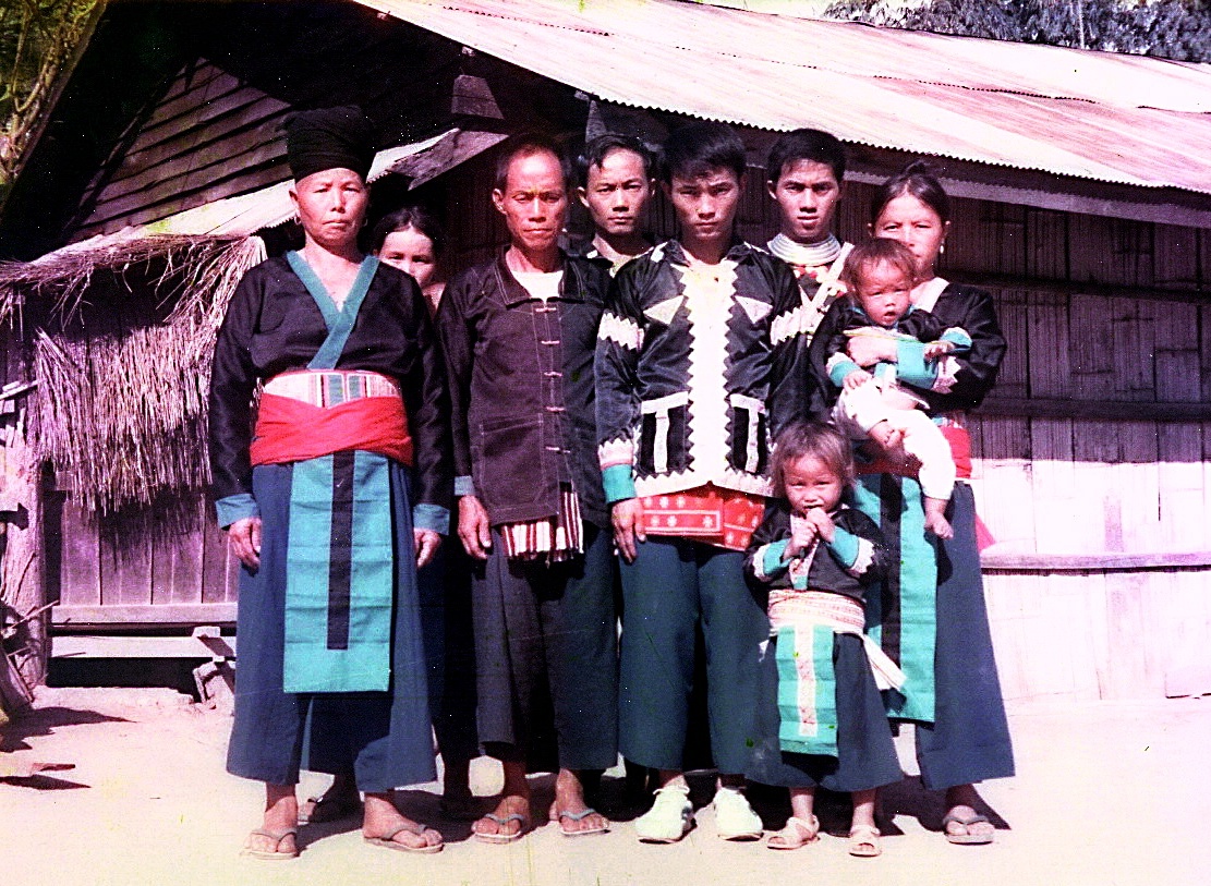 Part of my family in front of the first house my parents built at Pa Klang in 1970 (photographed in 1984).